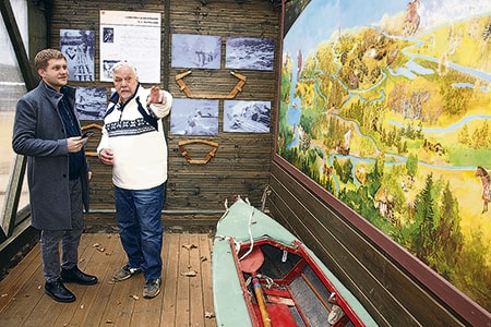 Телеведущий Борис Корчевников в Музее Ледового Побоища Самолва